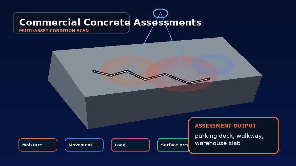 Commercial Concrete Assessments diagnostic concrete assessment visual with condition overlays