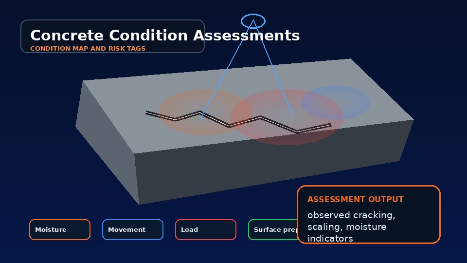 Concrete Condition Assessments diagnostic concrete assessment visual with condition overlays